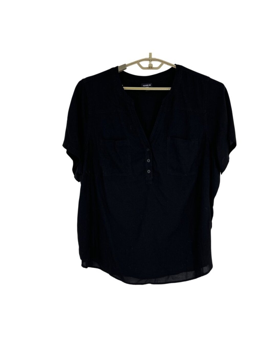 Torrid Harper Challis Short Sleeve Blouse V-Neck Blouse Women's Size 3X